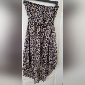 DNA Couture strapless rose print dress, size S, NWT